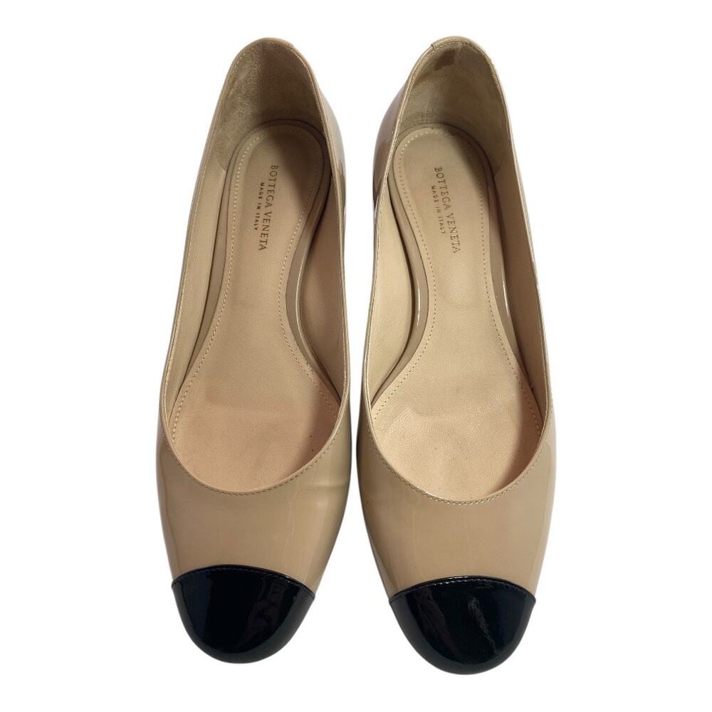 Bottega Veneta Bette Patent Leather Low-Heel Nude Colorway  IT 35 US 5 Pumps